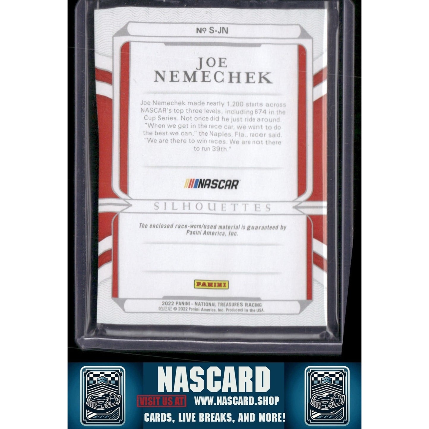 2022 Panini National Treasures #S-JN Joe Nemechek Silhouettes Green - NASCARD.shop