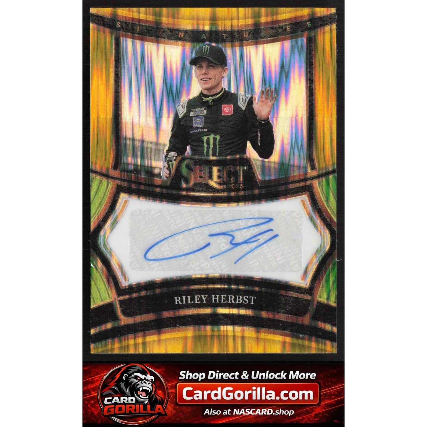 2025 Panini Select #S-RHT Riley Herbst Signatures Gold Flash Prizms #/10