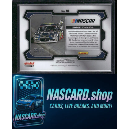 2024 Panini Prizm #18 Jimmie Johnson Checkered Flag #/75 - NASCARD.shop