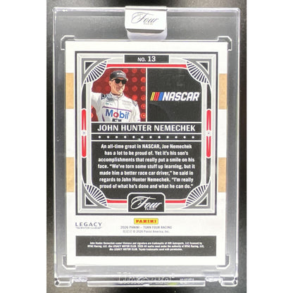 2026 Panini Turn Four Racing John Hunter Nemechek #13 Holo Silver /49
