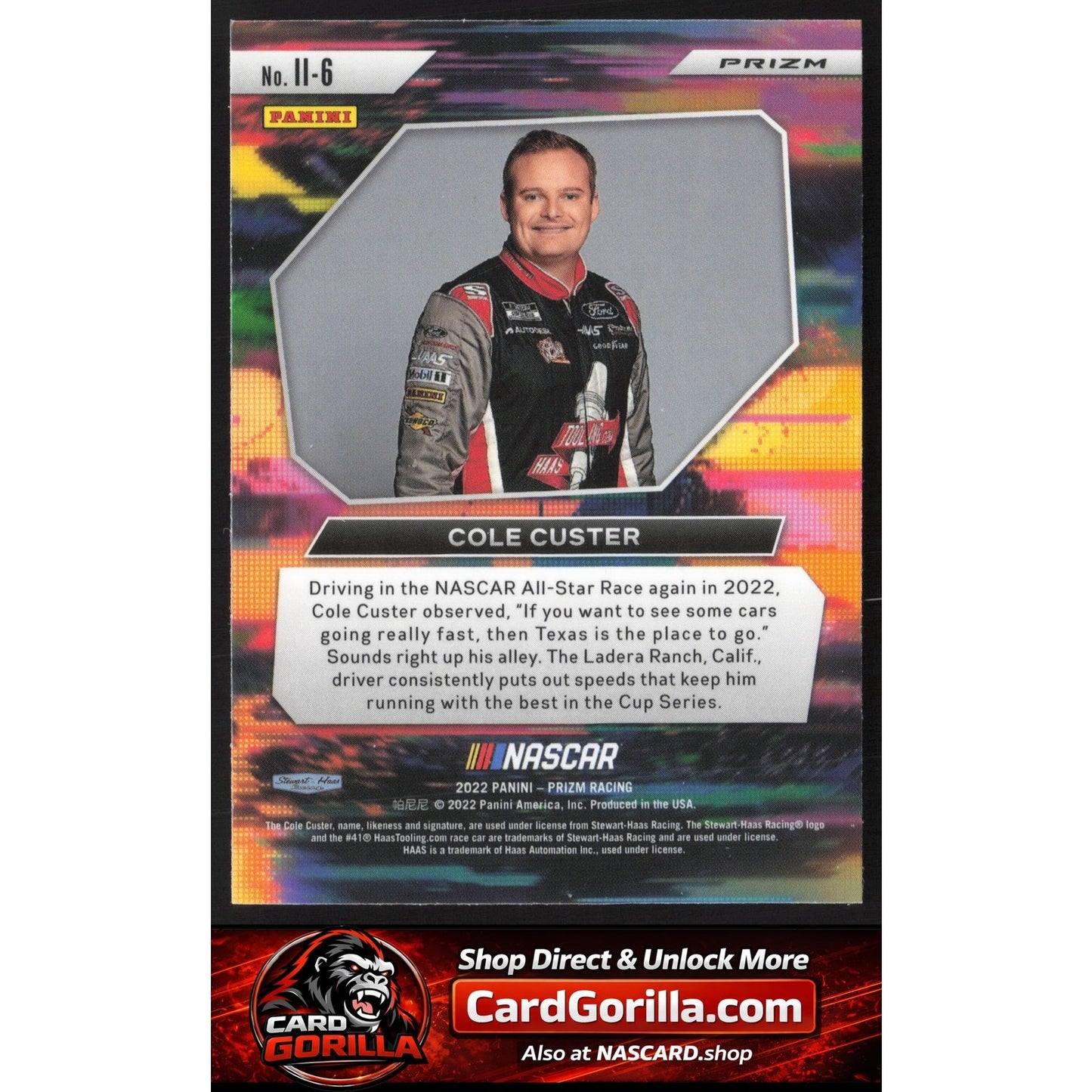 2022 Panini Prizm #II-6 Cole Custer Instant Impact White Sparkle Prizm