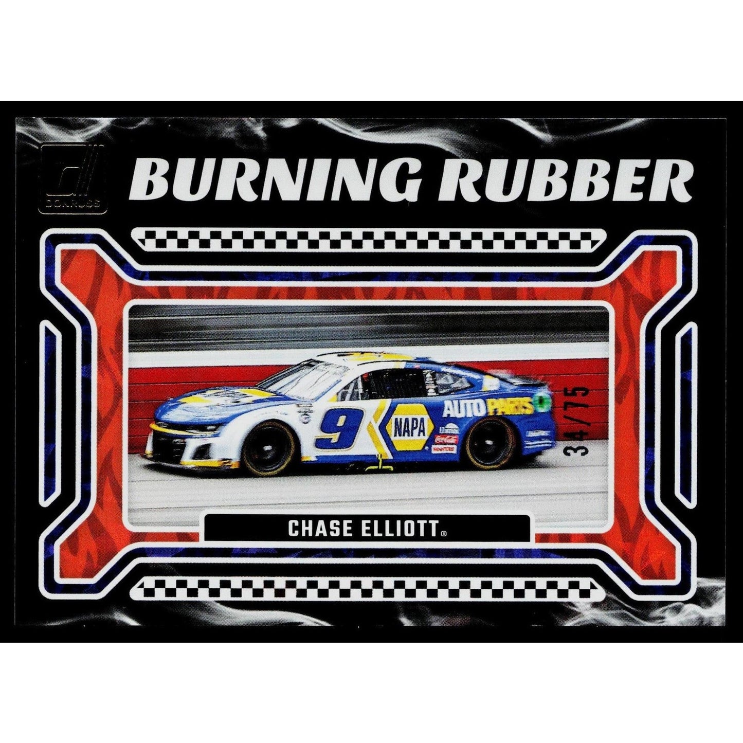 2024 Donruss #7 Chase Elliott Burning Rubber Orange Ice #/75