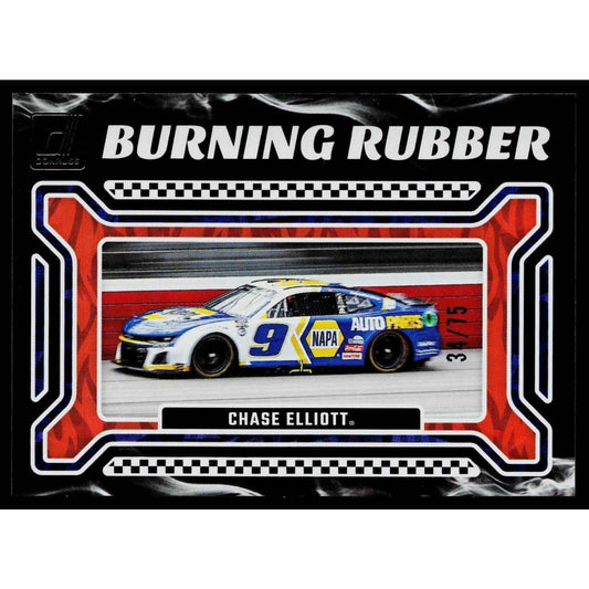 2024 Donruss #7 Chase Elliott Burning Rubber Orange Ice #/75