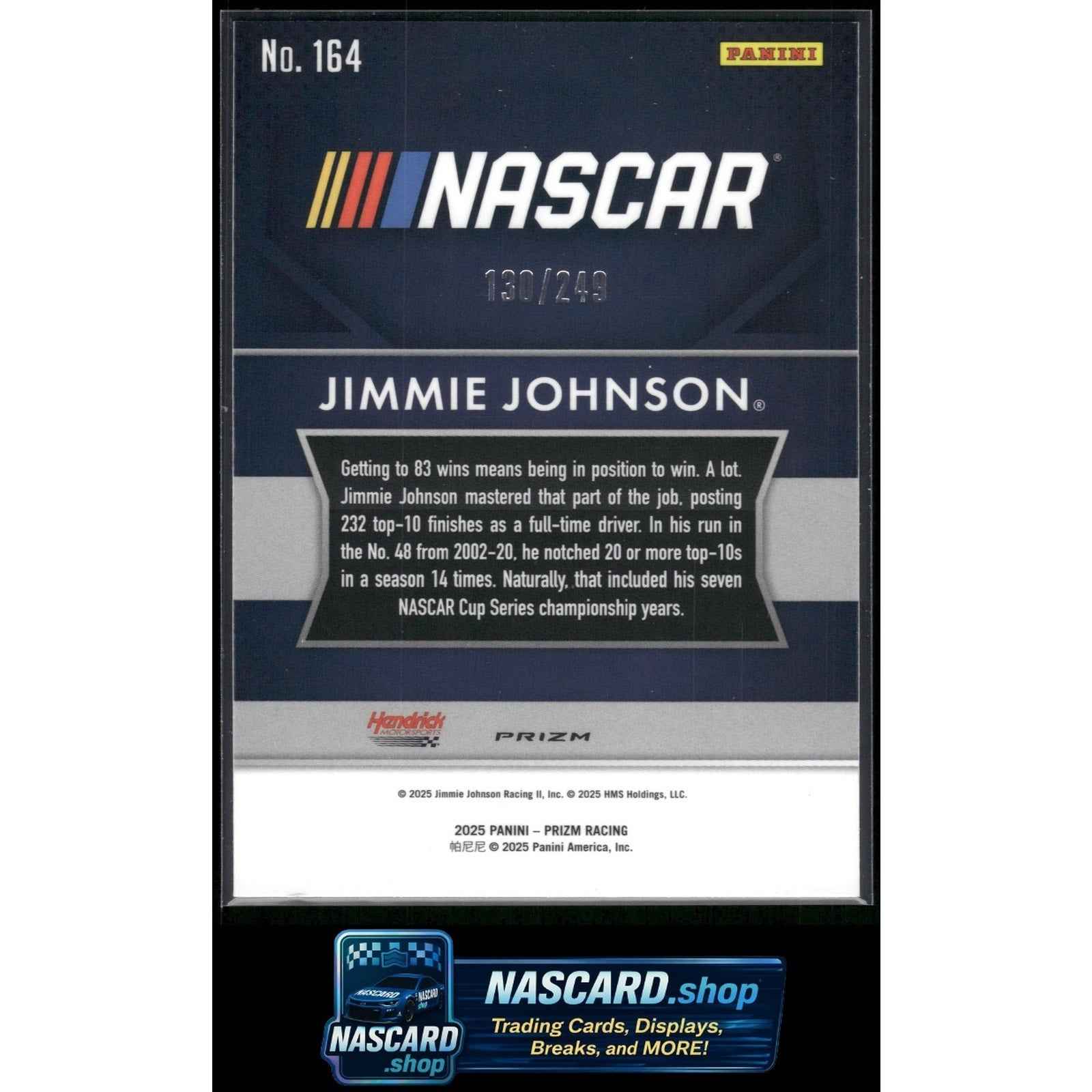 2025 Panini Prizm #164 Jimmie Johnson Red #/249