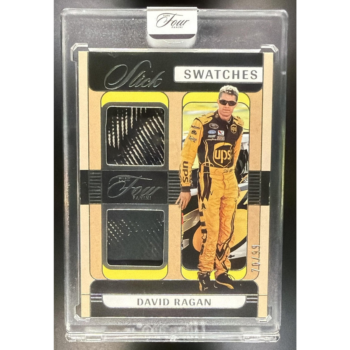 2026 Panini Turn Four Racing David Ragan #SL-DRG Slick Swatches 70/99 MEM