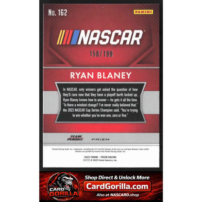 2025 Panini Prizm #162 Ryan Blaney Blue #/199