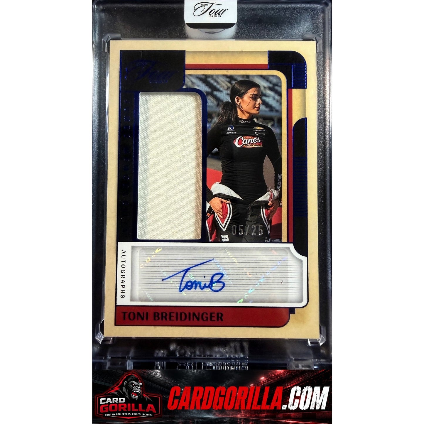 2026 Panini Turn Four #JM-TBR Toni Breidinger Jumbo Autographs Blue #/25