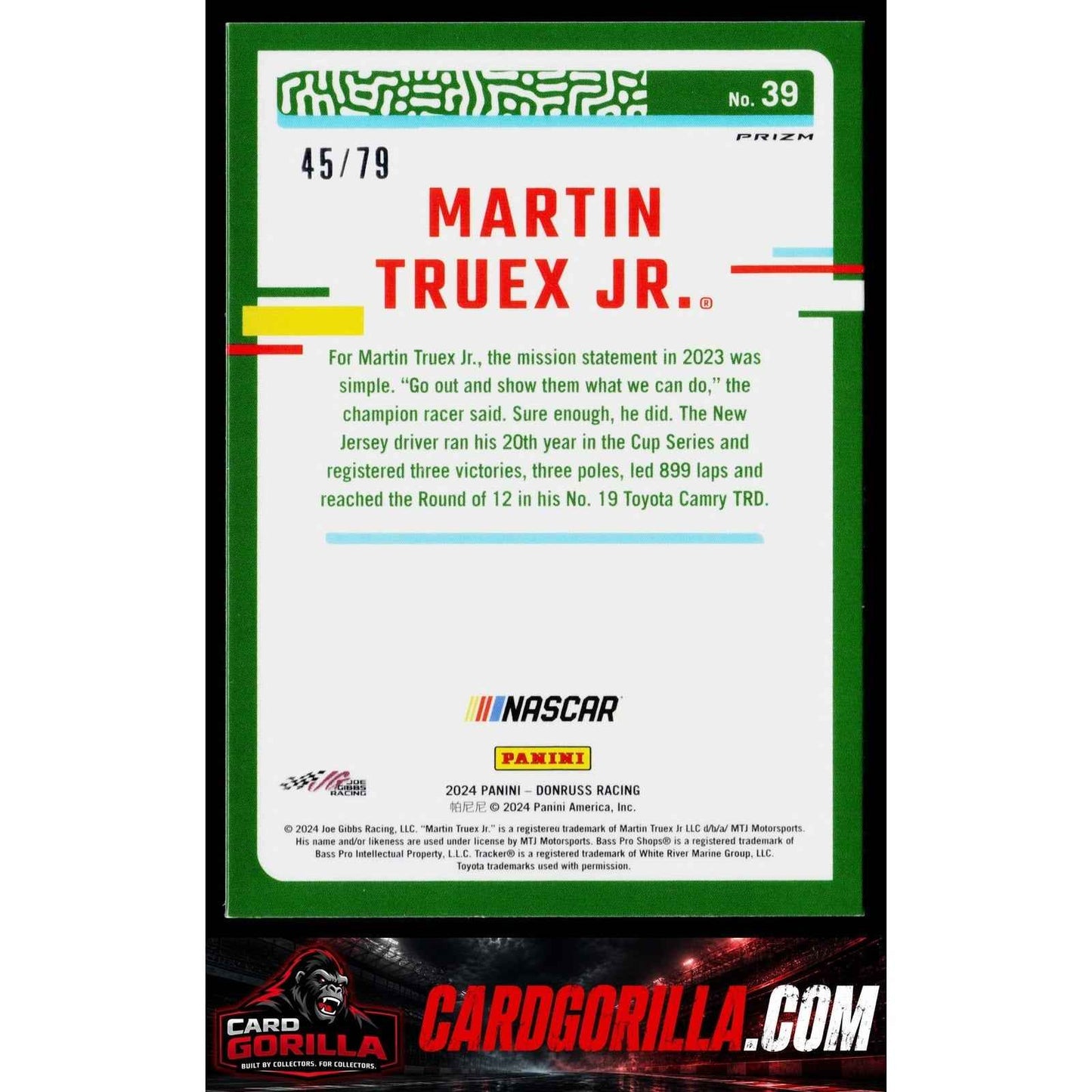2024 Donruss #39 Martin Truex Jr. Optic Pink Velocity #/79