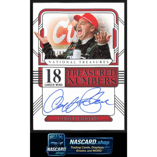 2025 Panini National Treasures Geoff Bodine Treasured Numbers Signatures #/99
