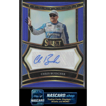 2025 Panini Select #S-CBR Chris Buescher Signatures Blue Prizms #/99