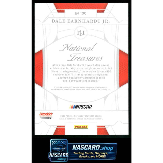 2022 Panini National Treasures #100 Dale Earnhardt Jr Holo Gold #01/10