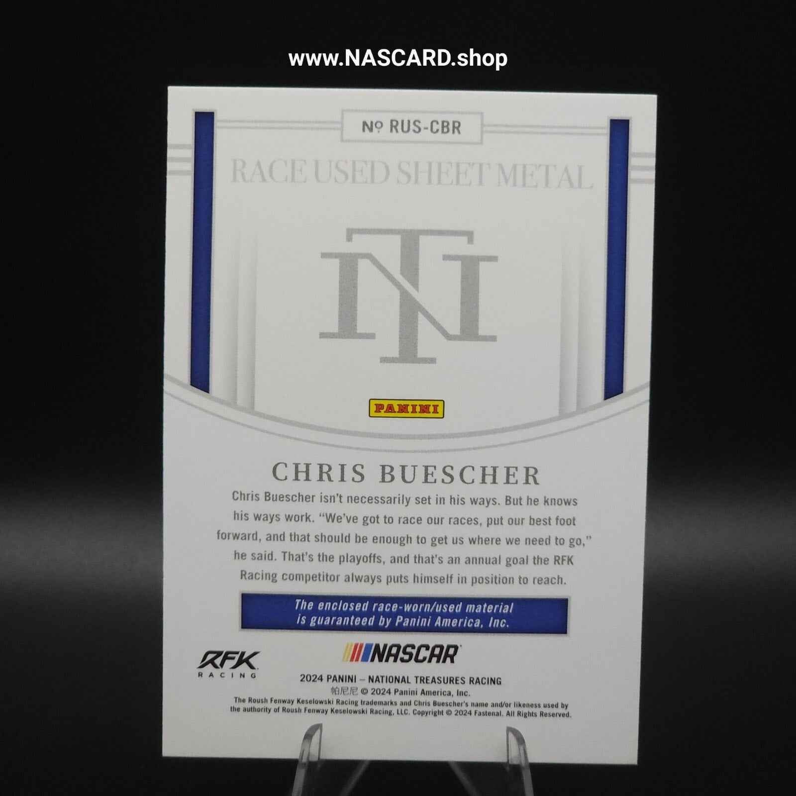 2024 Panini National Treasures Race Used Sheet Metal Chris Buescher /99 - NASCARD.shop
