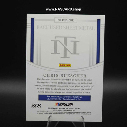 2024 Panini National Treasures Race Used Sheet Metal Chris Buescher /99 - NASCARD.shop