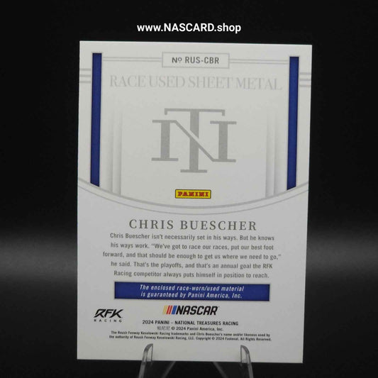 2024 Panini National Treasures Race Used Sheet Metal Chris Buescher /99 - NASCARD.shop