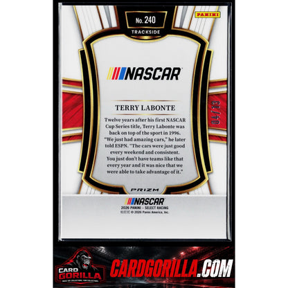 2026 Panini Select Racing #240 Terry Labonte Trackside Gold Power Plaid #/13