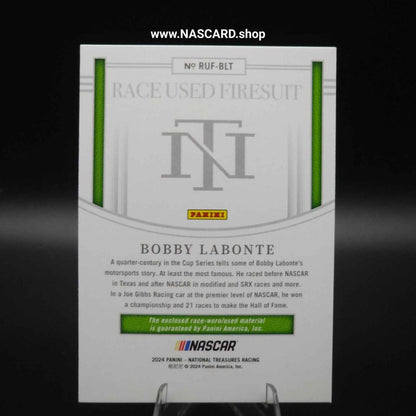 2024 National Treasures Race Used Firesuit Holo Silver Bobby Labonte 01/25 - NASCARD.shop