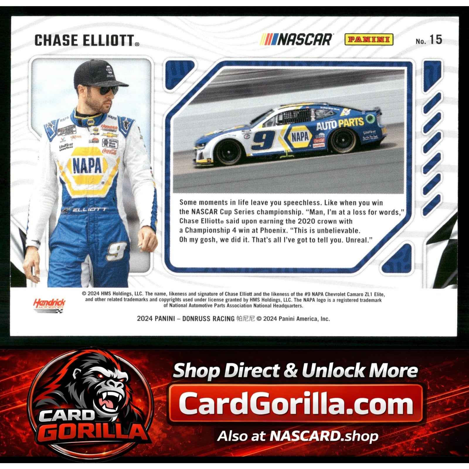 2024 Donruss #15 Chase Elliott Production Line Blue Ice #/35