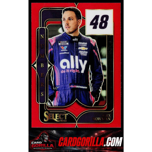 2025 Panini Select #28 Alex Bowman Select Numbers Red Prizms #/99