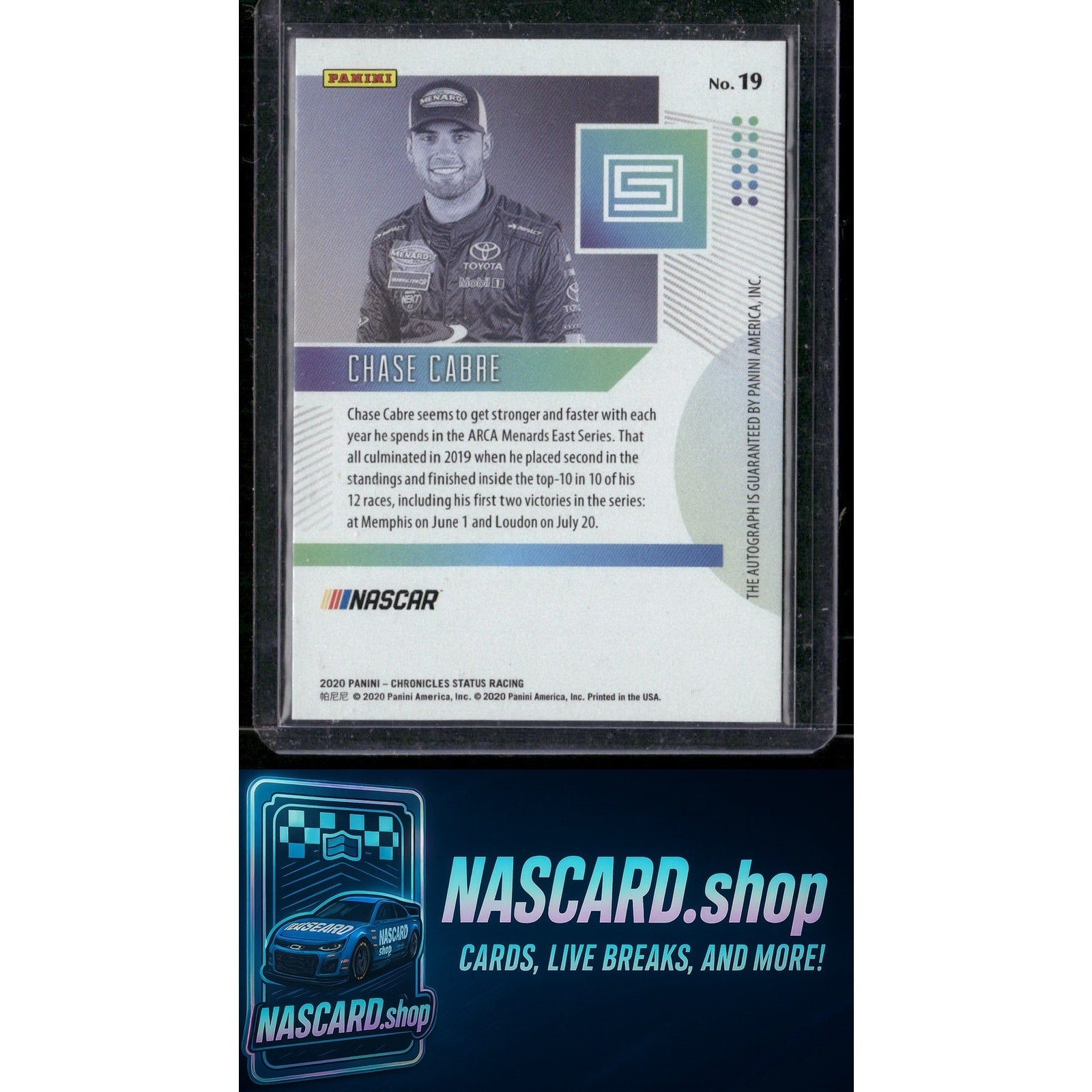 2020 Panini Chronicles #19 Chase Cabre Status Autographs #/300 - NASCARD.shop