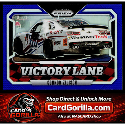 2025 Panini Prizm #11 Connor Zilisch Victory Lane Blue #/49