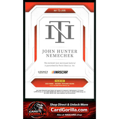 2025 National Treasures John Hunter Nemechek Treasured Swatches Silver /30