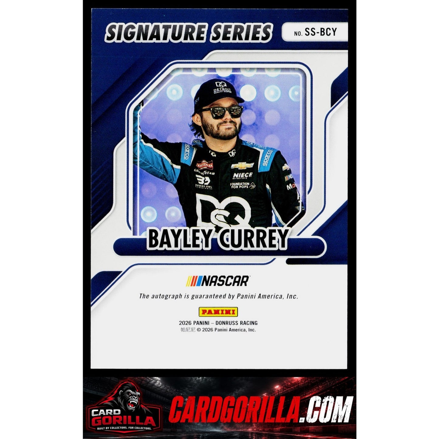 2026 Donruss #SS-BCY Bayley Currey Signature Series Blue Ice
