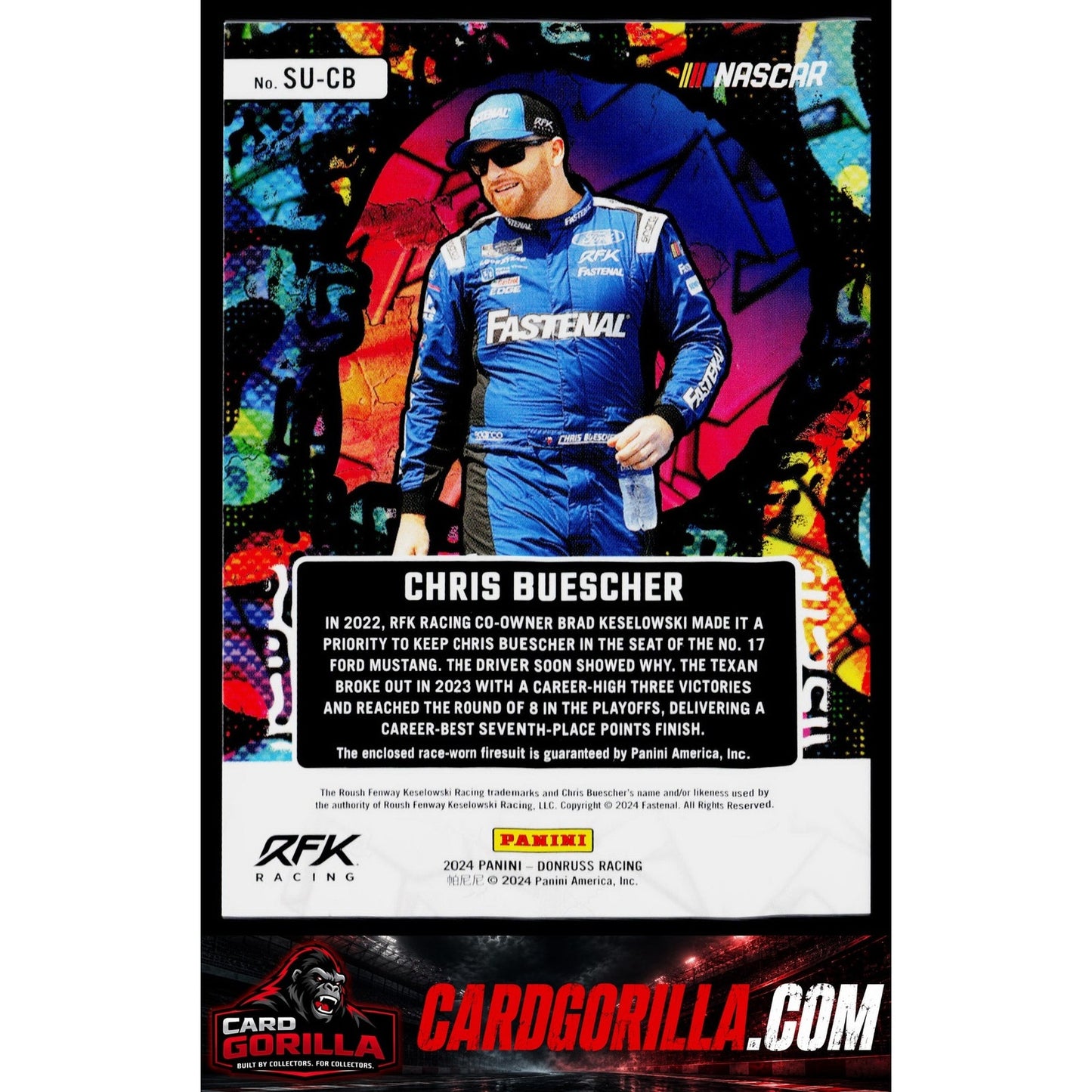 2024 Donruss #SU-KK Kasey Kahne Suited Up Swatches Red #/99