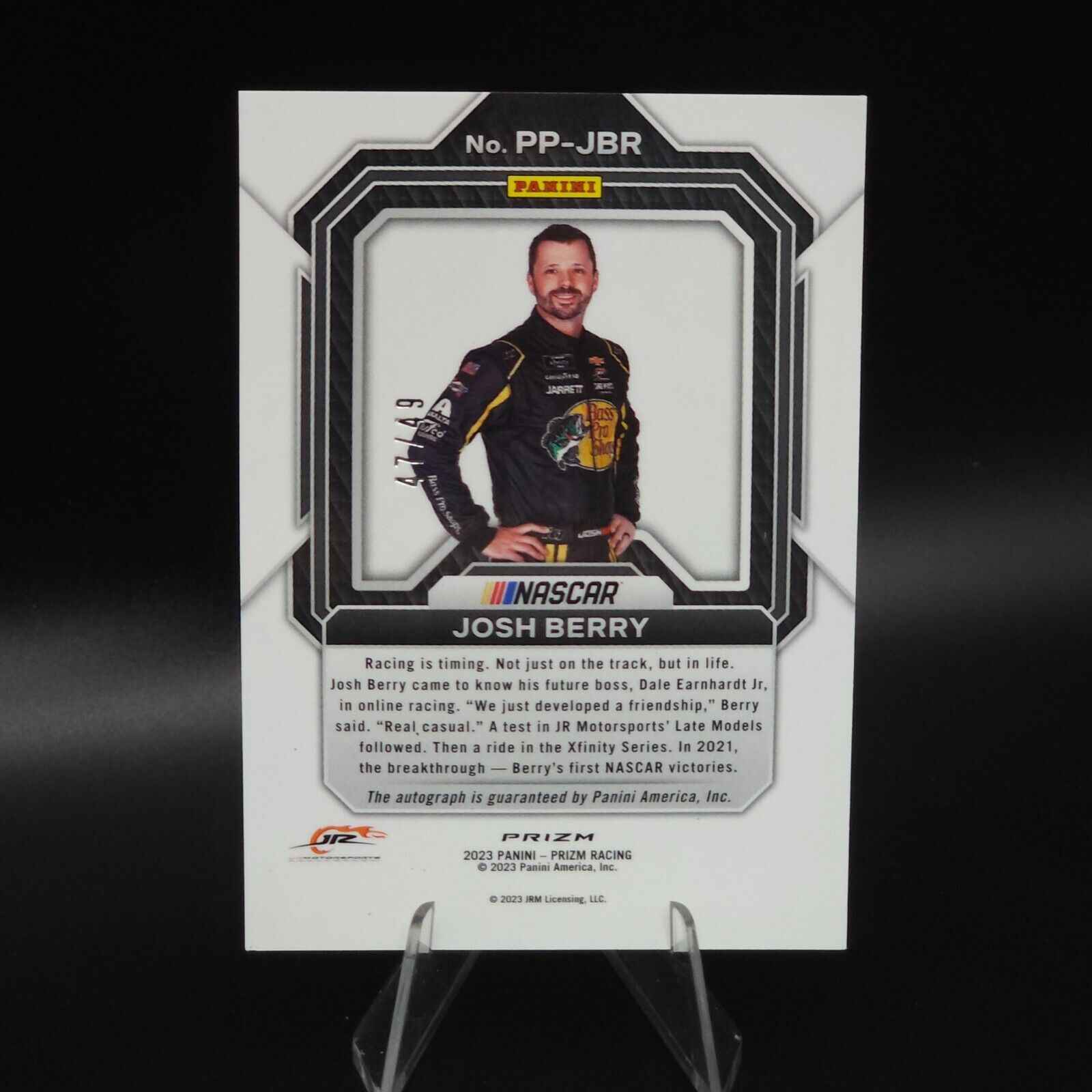 2023 Panini Prizm Patended Penmanship Reacitve Blue Josh Berry /49 - NASCARD.shop