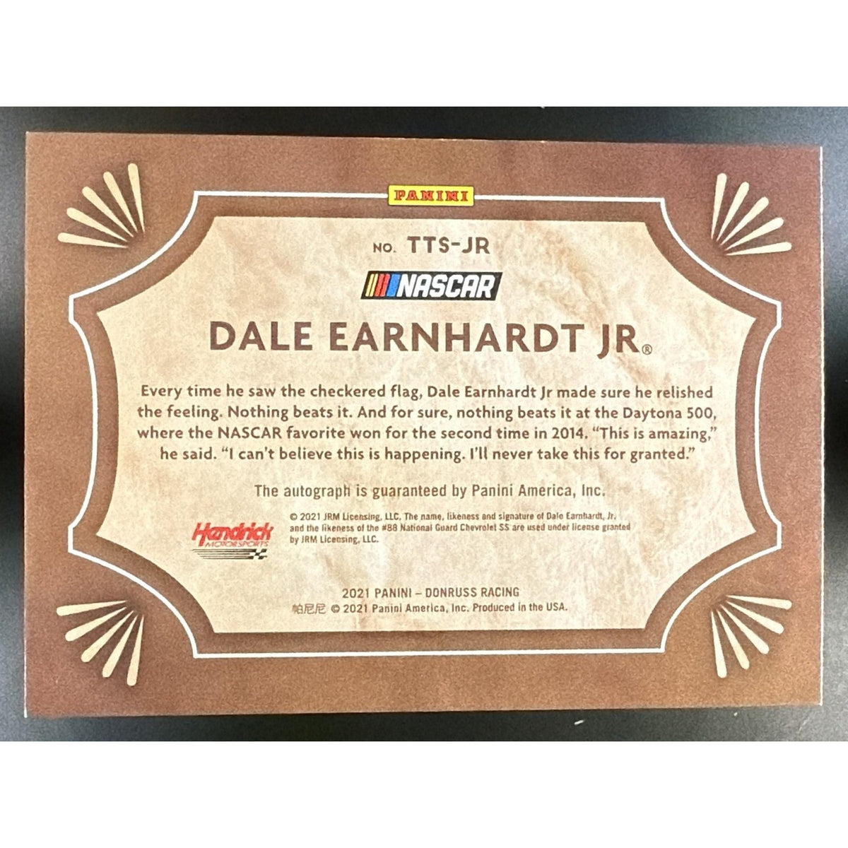 2021 Panini Donruss Dale Earnhardt Jr. Timeless Treasures Signatures Red /25
