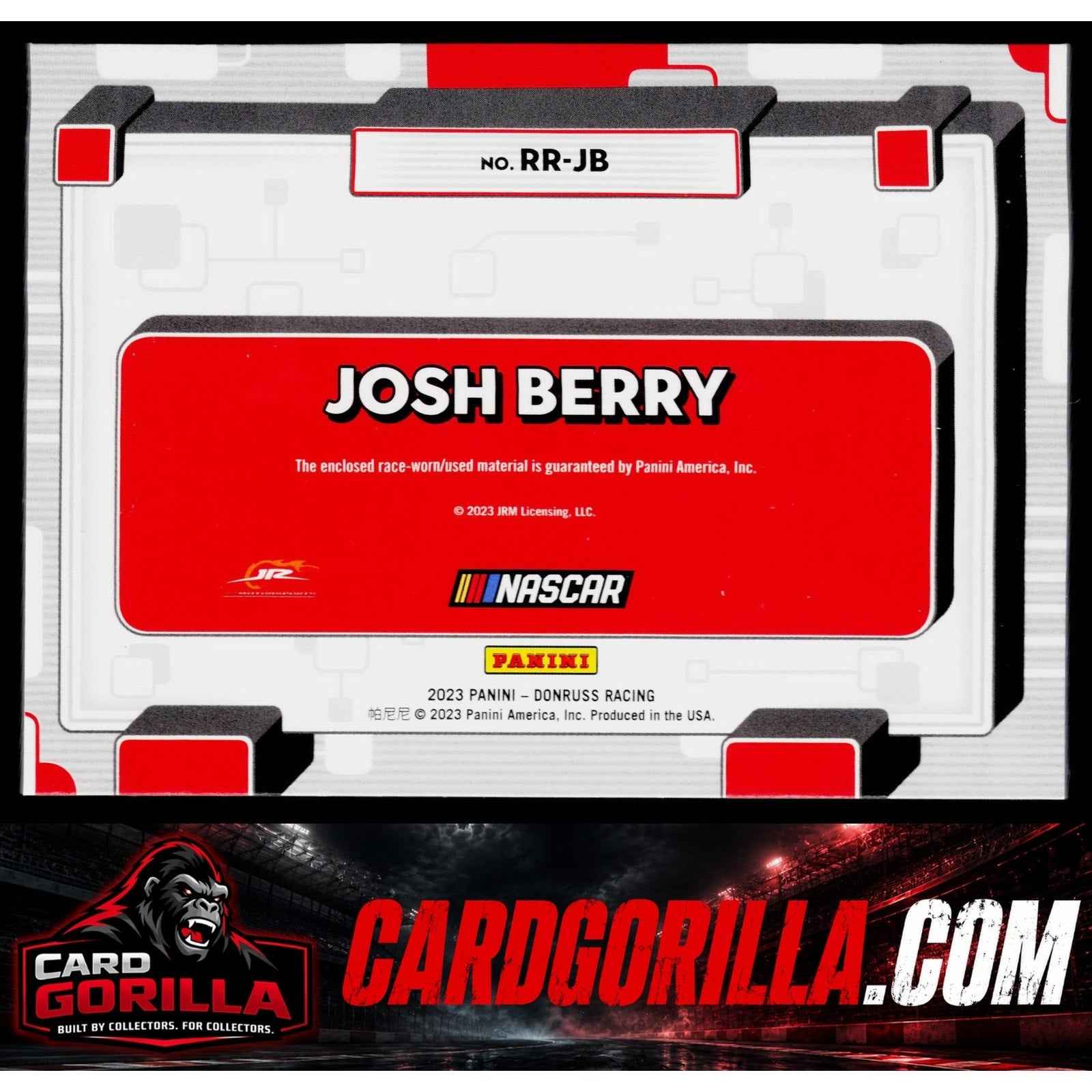 2023 Donruss #RR-JB Josh Berry Race Day Relics Red #/250