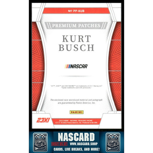 2023 National Treasures Premium Patches Holo Gold Kurt Busch /5 (AU, MEM) - NASCARD.shop