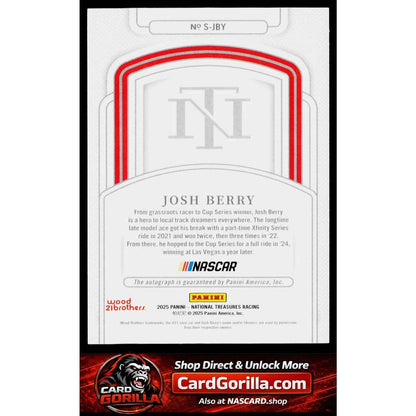 2025 Panini National Treasures #S-JBY Josh Berry Signatures #/99