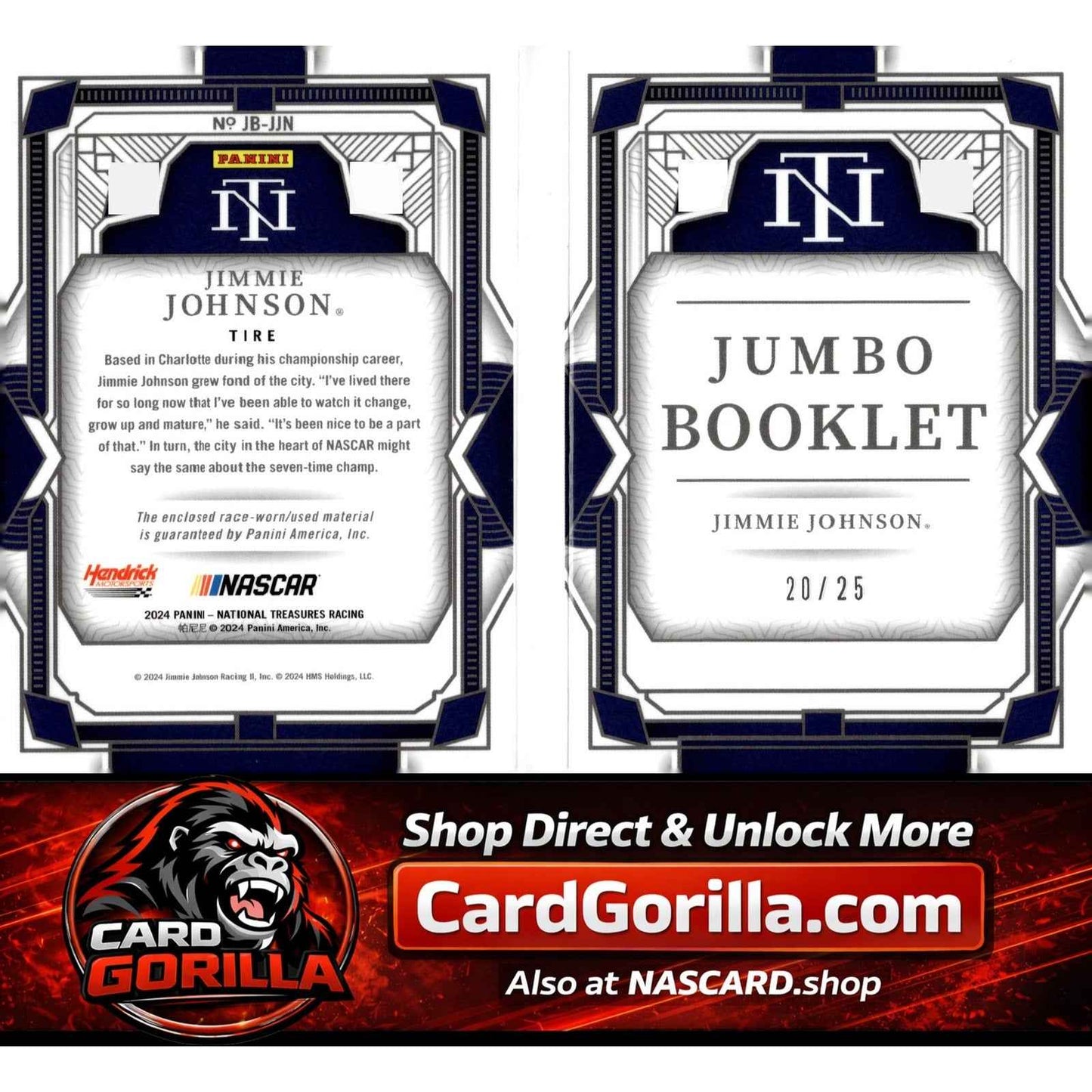 2024 Panini National Treasures #JB-JJN Jimmie Johnson Jumbo Booklet Tire #/25