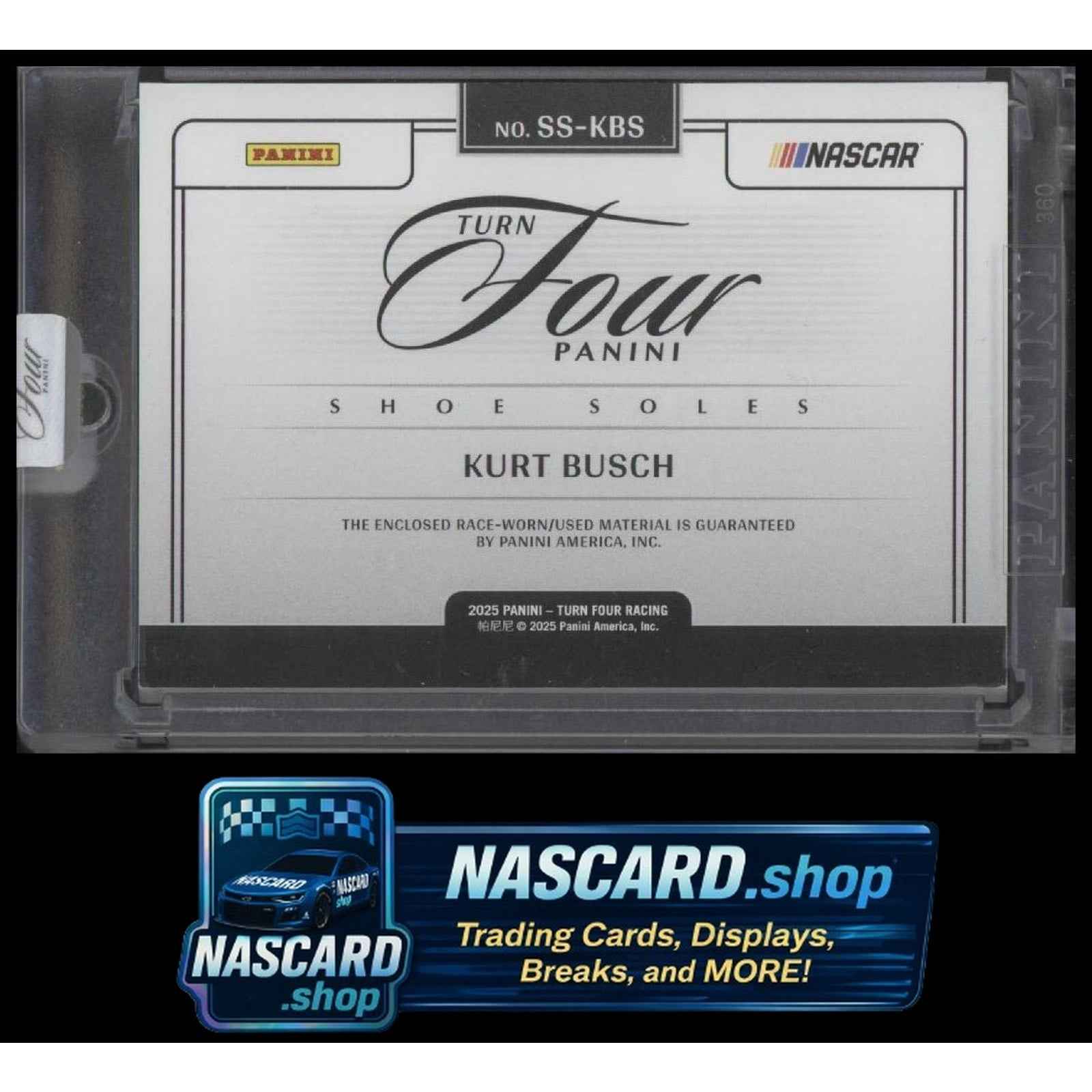 2025 Panini Turn Four #SS-KBS Kurt Busch Shoe Soles #/49