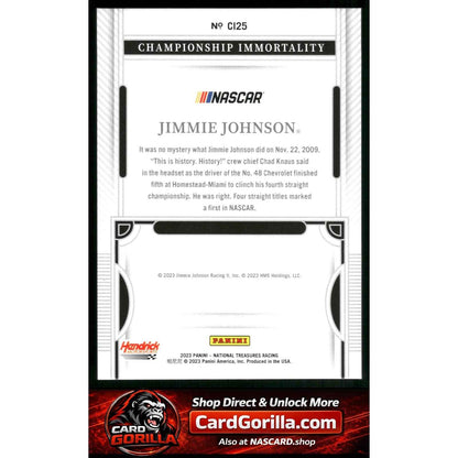 2023 National Treasures Jimmie Johnson Championship Immortality Holo Gold #/10