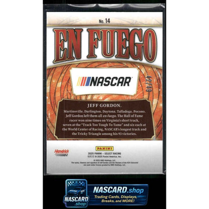 2025 Panini Select #14 Jeff Gordon En Fuego Blue Prizms #/49