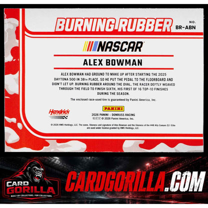 2026 Donruss #BR-ABN Alex Bowman Burning Rubber Materials