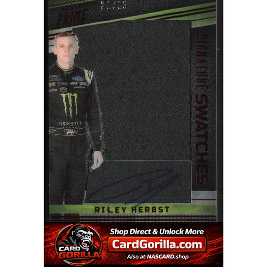 2024 National Treasures Riley Herbst 2023 Prime Signature Swatches Red #/25