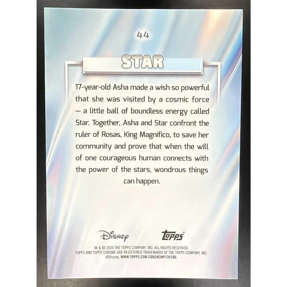 2026 Topps Chrome Disney Star #44 Dark Blue & Light Lava 23/125 Wish