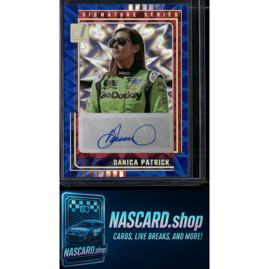 2025 Donruss #SS-DPT Danica Patrick Signature Series Blue Xplosion #/25 - NASCARD.shop