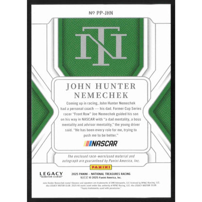 2025 National Treasures John Hunter Nemechek Premium Patches Red #/11