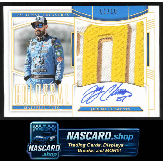 2025 National Treasures Jeremy Clements Colossal Material Auto Holo Gold #01/10