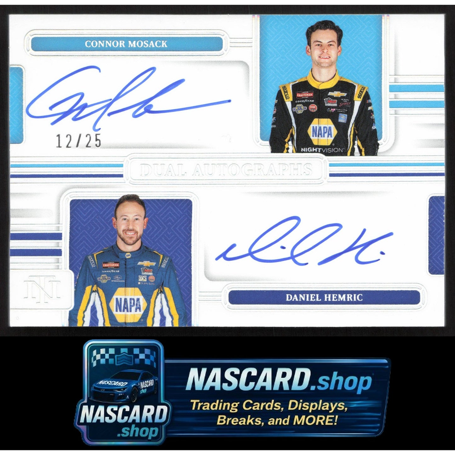 2025 National Treasures Daniel Hemric Connor Mosack Dual Auto Holo Silver #/25