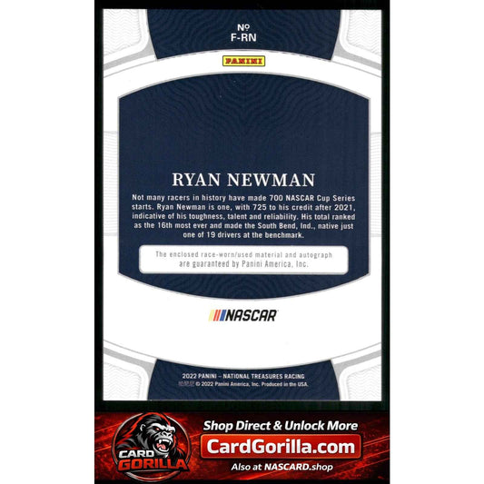 2022 Panini National Treasures #F-RN Ryan Newman Firesuit Signatures Silver #/25