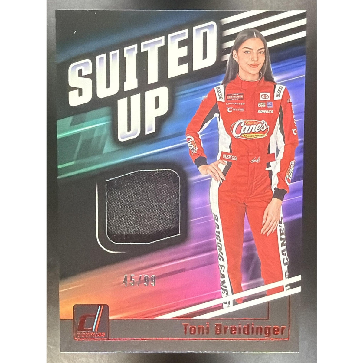 2025 Panini National Treasures Toni Breidinger #4 Race Used Firesuit /99 MEM