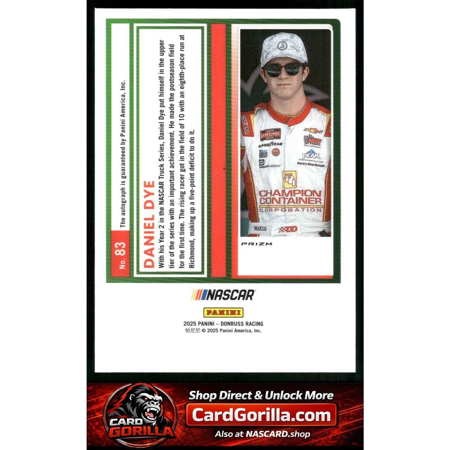 2025 Donruss #83 Daniel Dye Optic Signatures