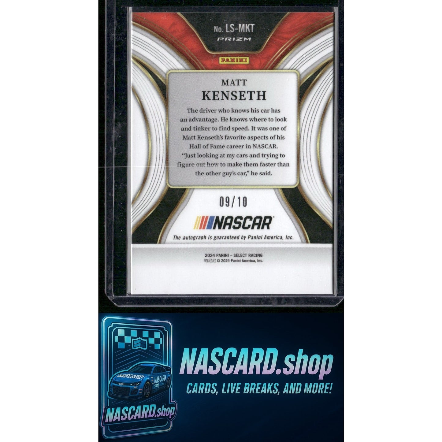 2024 Panini Select Matt Kenseth Legendary Signatures Gold Flash Prizms #/10 - NASCARD.shop