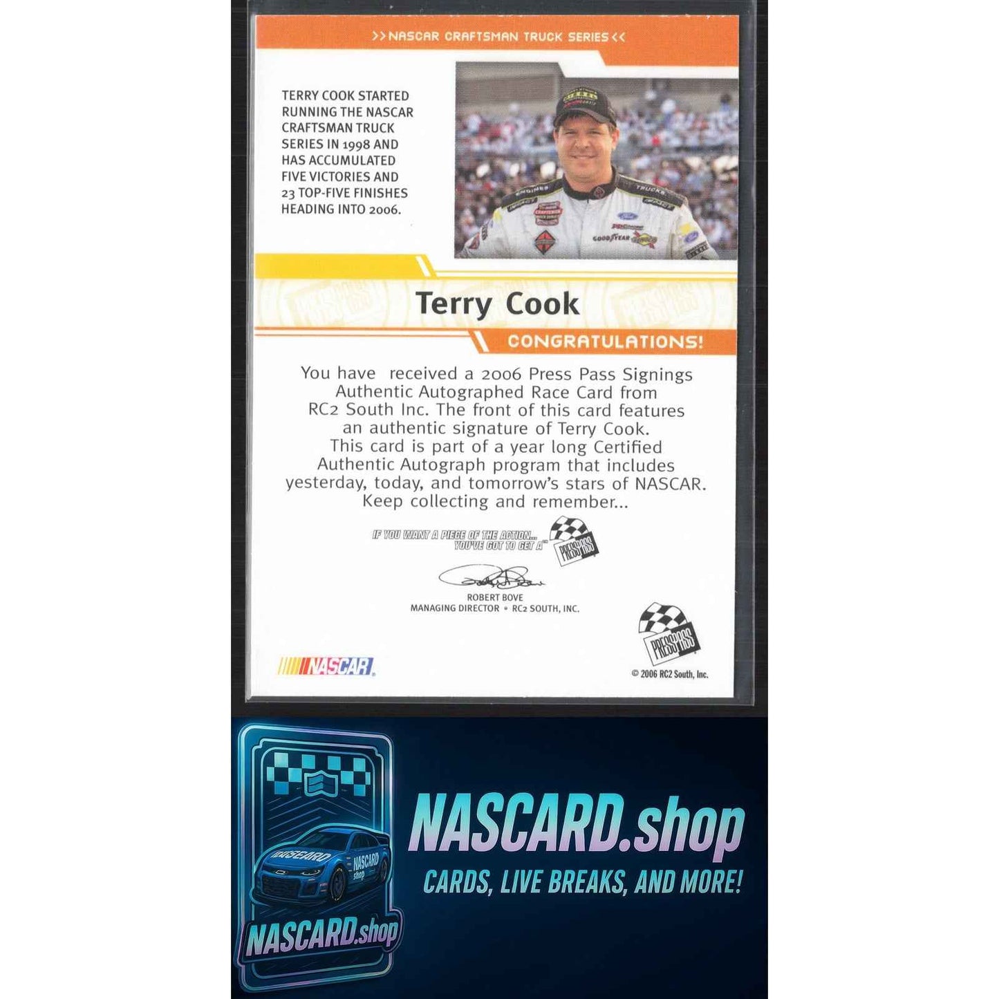 2006 Press Pass #NNO Terry Cook Signings