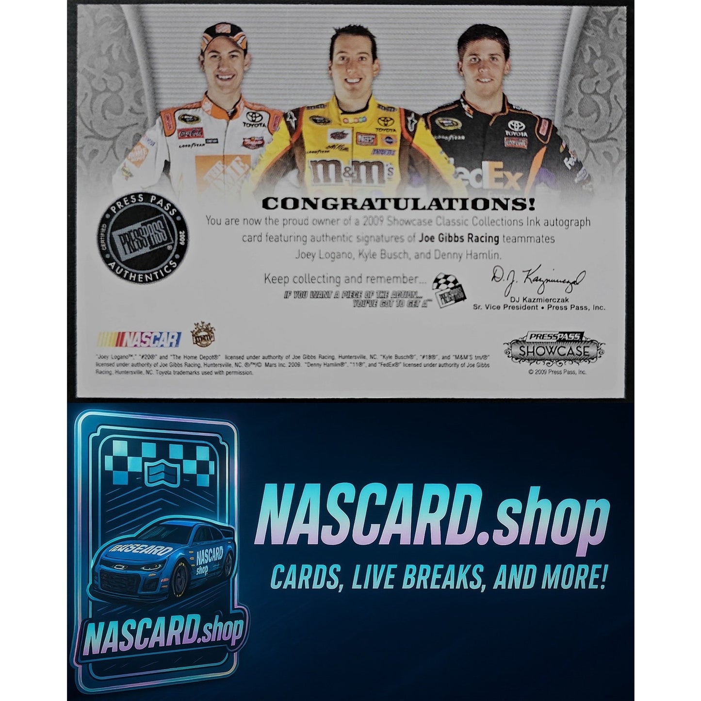 2012 Classic Collections Ink Joey Logano Denny Hamlin Kyle Busch Green ...