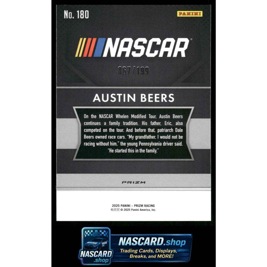2025 Panini Prizm #180 Austin Beers Blue #/199 RC